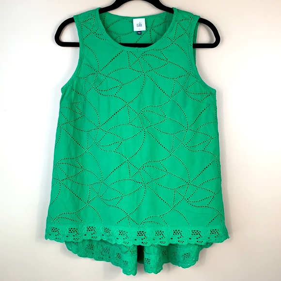 Cabi kelly green Gemma eyelet tank top sm # 5036 - Picture 1 of 5